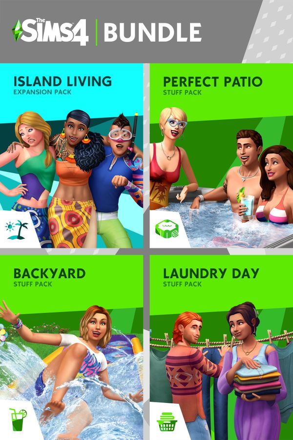 The Sims™ 4 Fun Outside Bundle – Island Living, Perfect Patio Stuff, Backyard Stuff, Laundry Day Stuff  (DLC) (PC) XBOX LIVE Key GLOBAL