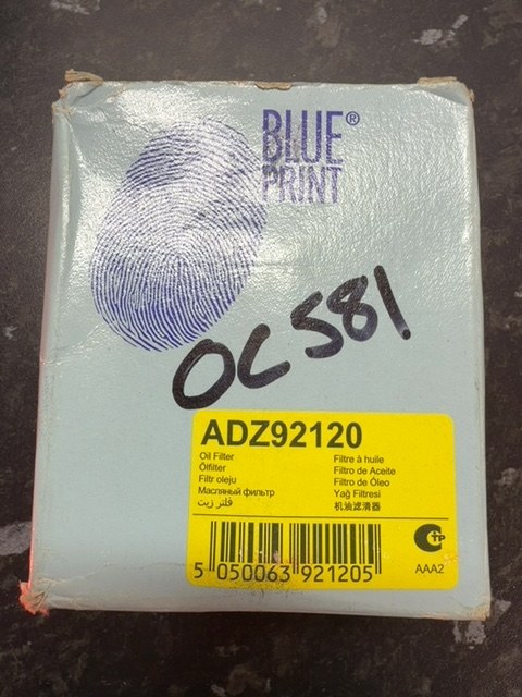Blue Print ADZ92120 Oil Filter Isuzu D-Max Rodeo 2.5 3.0 DiTD 8973099270