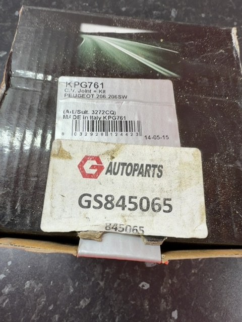 GSP 845065 Outer CV Joint Kit Peugeot 206 206 SW Citroen C3 3272CQ KPG761 NOS