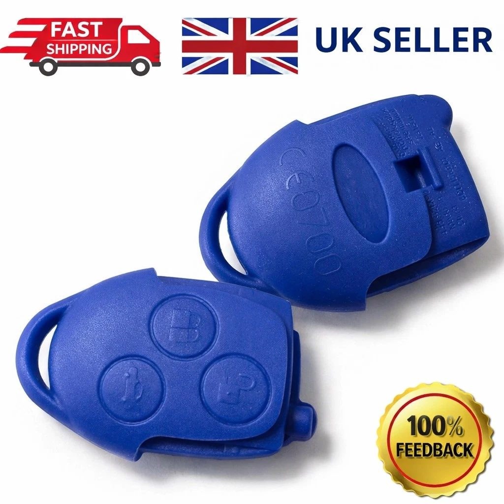 3 Button Remote Key Fob Case Shell Blue For Ford Transit MK7 Replacement
