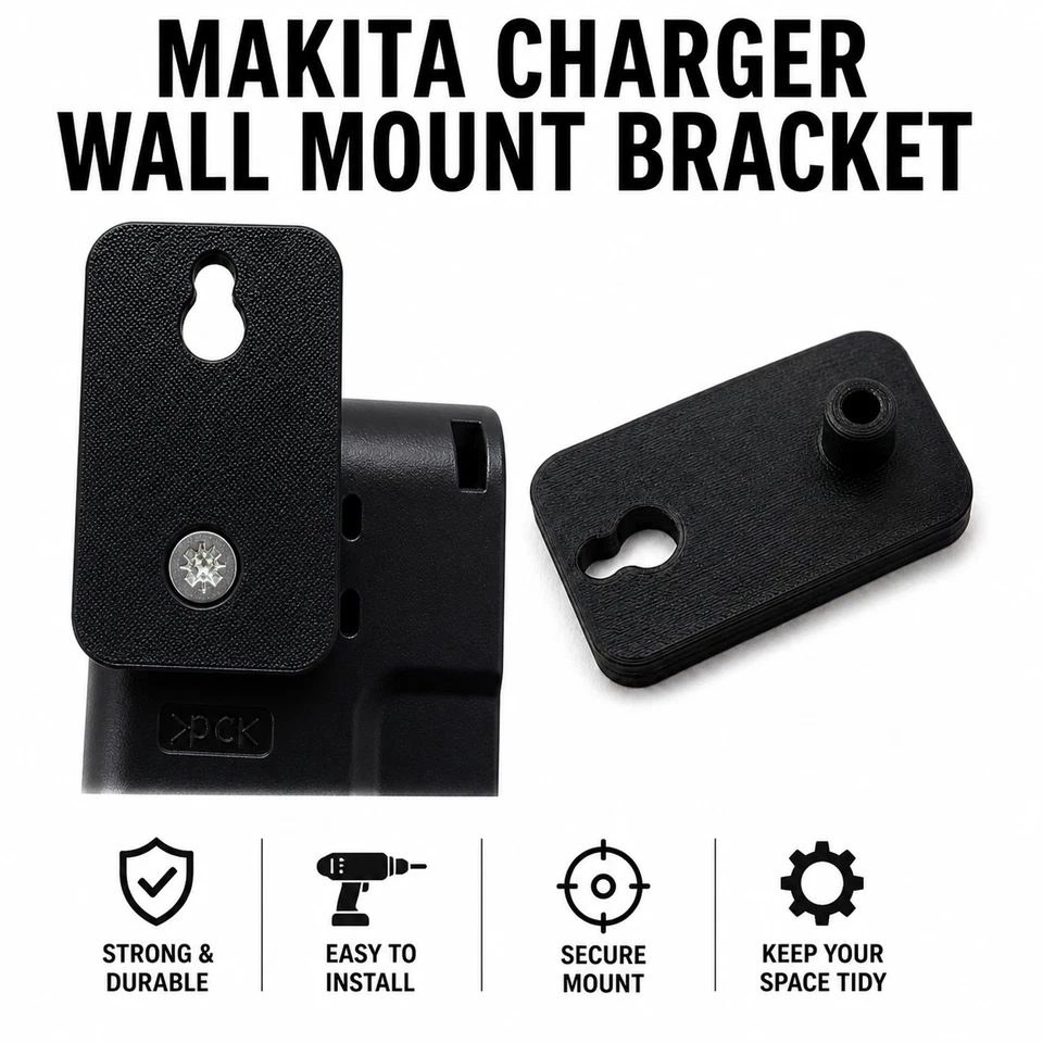 Makita DC18RC 18V LXT Charger Wall Mount Holder Dock Rack Storage Bracket