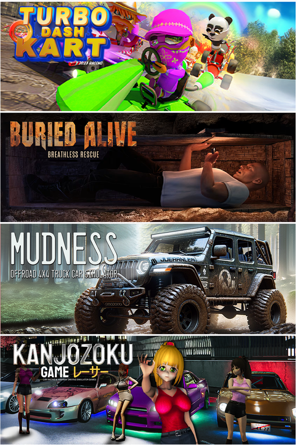 Turbo Dash Kart & Mudness Offroad & Buried Alive & Kanjozoku Game XBOX LIVE Key EUROPE