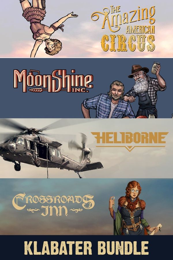 Klabater Bundle: The Amazing American Circus, Moonshine Inc., Heliborne and Crossroads Inn XBOX LIVE Key EUROPE