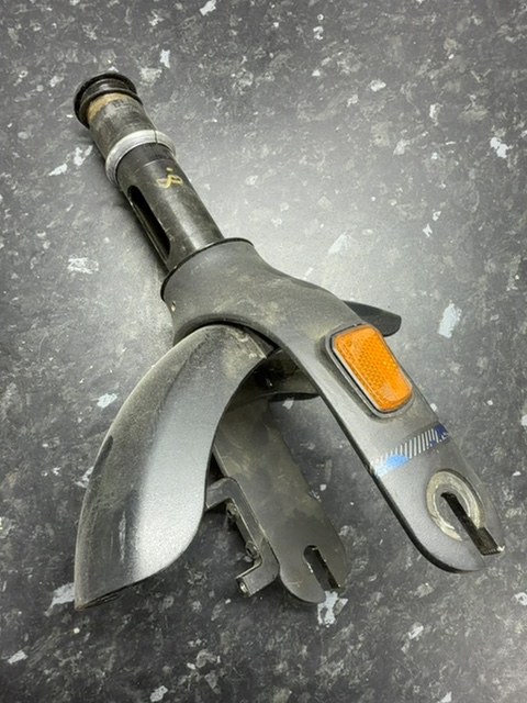 Electric Scooter Front Fork Mudguard Steering Tube Amber Reflectors Used