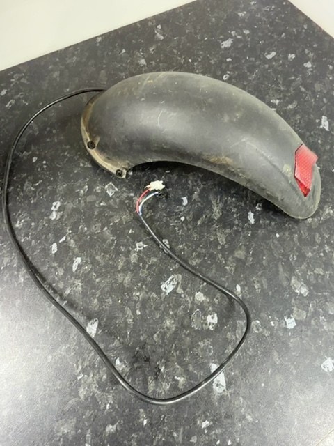 Electric Scooter Rear Mudguard Fender with Integrated LED Tail Light & Cable Use