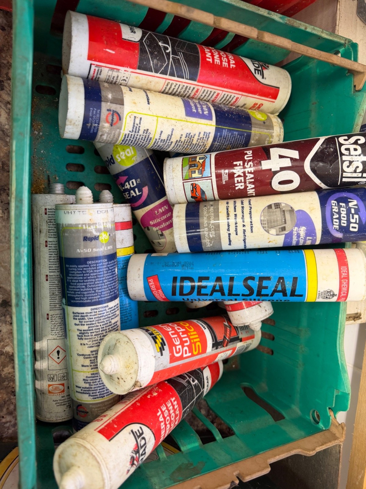 Assorted Silicone & Polyurethane Sealant Cartridges Crate Job Lot Trade