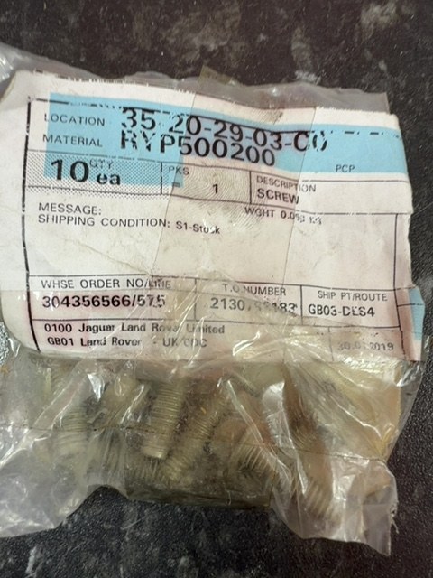 Genuine Land Rover Screws RYP500200 Pack of 10
