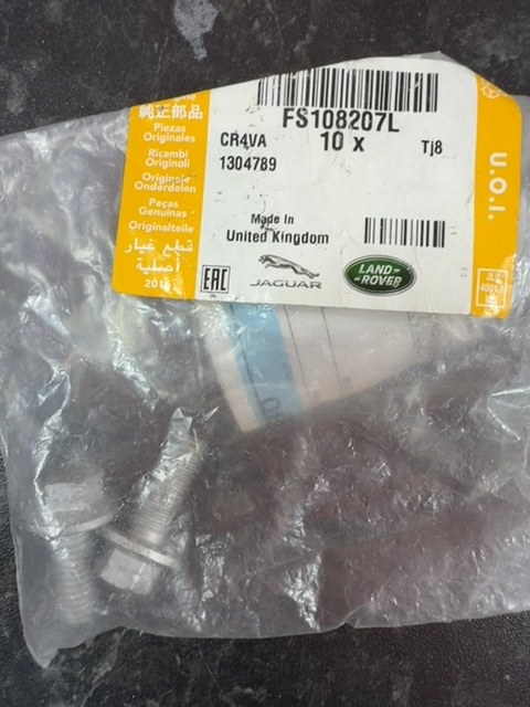Genuine Land Rover Flanged Bolts FS108207L Pack of 10