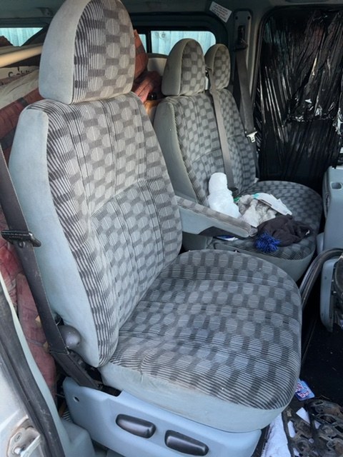 Ford Transit Front Captain Seat Grey Patterned Fabric Armrest Used