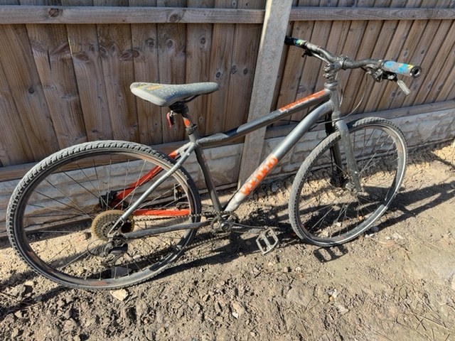 Voodoo Marasa Hybrid Bike Grey Orange Bicycle Commuter