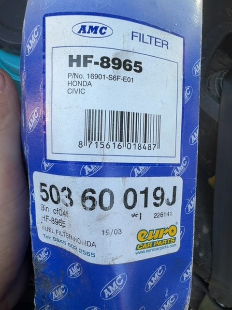 AMC Filter HF-8965 Fuel Filter 16901-S6F-E01 New